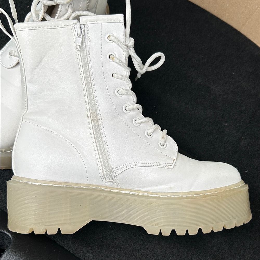 Forever 21 White Combat Boots